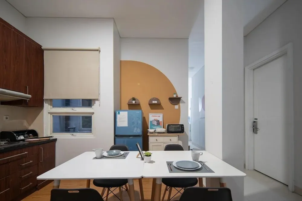 Classroom-style meeting room at Senja Stayhouse
